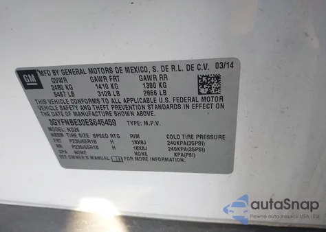 2014 Cadillac Srx Luxury Collection from USA, damaged, VIN 3GYFNBE30ES645459